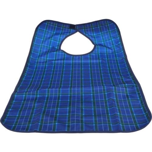 Waterproof Adults Elder Mealtime Cloth Bib Protector Disability Aids Blue