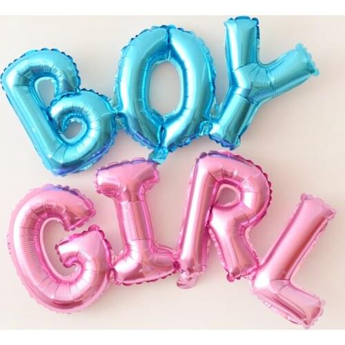 Baby Shower Balloons Blue Pink Boy Girl Foil Ballons Kids Gender Reveal First 1st Birthday Party Kids Party Decorations Supplies