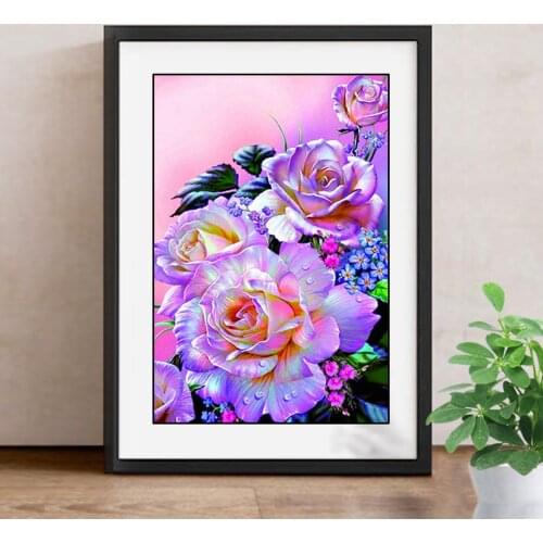 Cross Stitch Rhinestones 5D DIY Diamond Painting Flower Full Square Diamond Embroidery Full Display Mosaic Decor Home