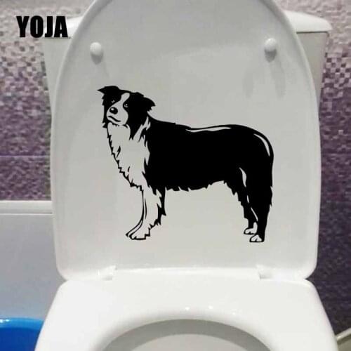 YOJA 22.6X19.7CM Border Collie Dog Pet Animals Home Decor Wall Sticker Toilet Seat Decal T5-1593