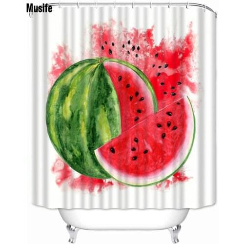 Musife Custom High Quality Watermelon Shower Curtain Waterproof Bathroom Polyester Fabric Bathroom Curtain