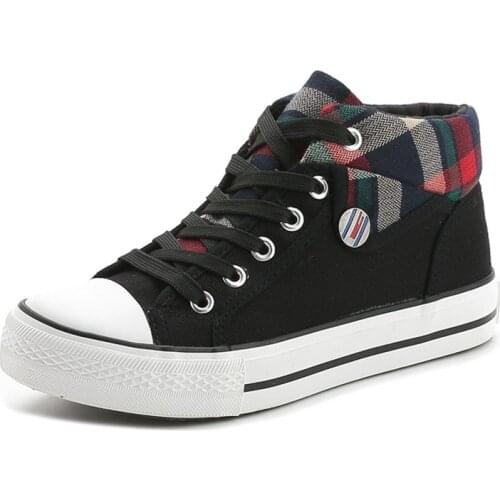 High Top Canvas Shoes Women Summer Walking Shoes Girls Fashion Flats Breathable Casual Sneakers for Outdoor School Daily Shoes