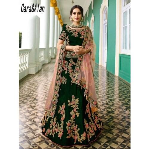 Formales Vestido De Fiesta De Boda Dark Green Indian Evening Gowns for Women Applique Two Pieces Prom Dress with Wrap Fas Kaftan