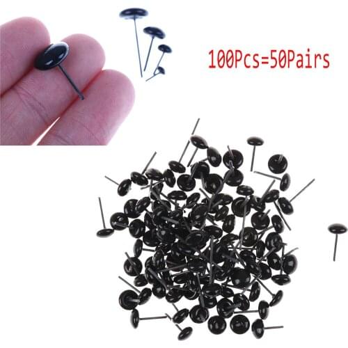100pcs=50pairs cute Glass Eyes 3/5/7/9/11 mm Needle Felting Teddy Bears Black Eyes Dolls Accessories