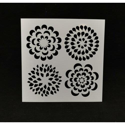 13*13 Flower Layering Painting template Stencils graffiti hand board hollowed out photo album graphic spray painting tool