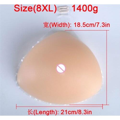 1400g/pcs Portable Hook Type Triangle Breast Form Silicone Boobs Enhancer Mastectomy Artificial Breast Augmentation GG Cup