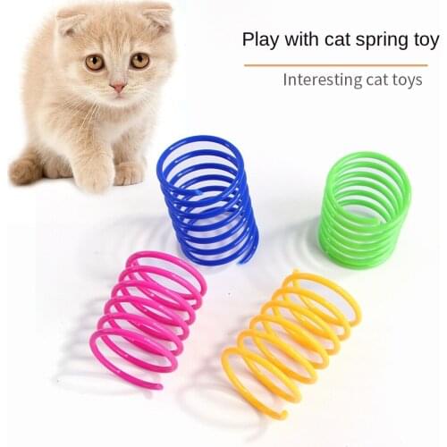 Cat Spring Toys 4Pack Colorful Coils for Kittens Creative Supplies Spiral Springs Coil Interactive Toy for Cats Kittens Swatting