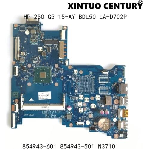 854943-601 854943-501 854943-001 For HP 250 G5 15-AY Laptop Motherboard BDL50 LA-D702P Mainboard W/ N3710 100% tested working