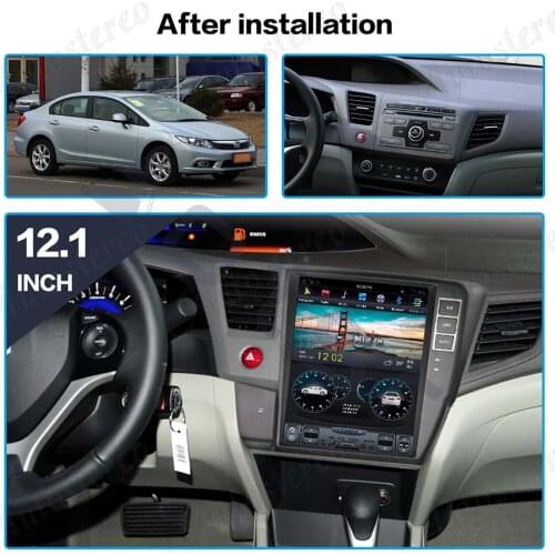 Aotsr Tesla 10.4" Android 8.1 Vertical screen Car DVD Multimedia player GPS Navigation For Honda Civic 2012-2015 carplay