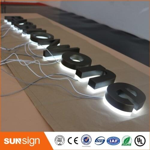 Archaize stainless steel surface backlit logo led sign