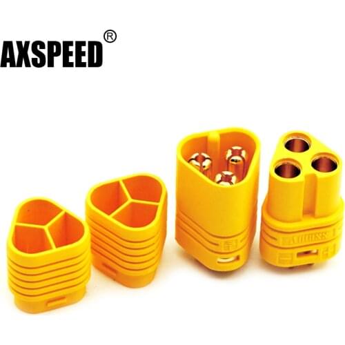 AXSPEED 5 Pairs 3 Pole Plug Socket 3 Pin for Motor ESC MT 60 3.5mm High Current Plug for RC Toy Model