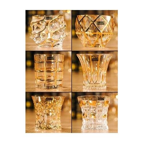 Merry christm Whisky Cup Description Phnom Penh European Lead-free Crystal Glass Brandy Wine Cup Household Beer Spirit Water Cup