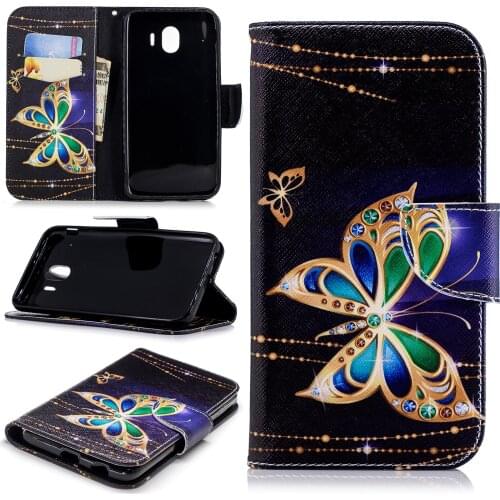 Wallet Case For Galaxy J4 2018 Case Cover 5 inch Flip Case For fundas Samsung Galaxy J4 2018 Case + Card Holder
