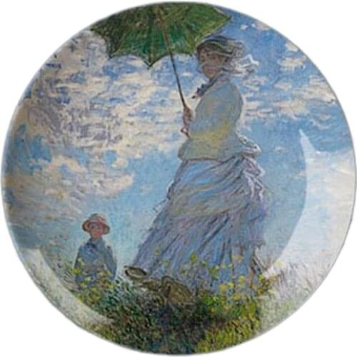 10 inch Monet oil painting decorative plate hanging wall British Museum European wall hanging plate ceramic dish Home Decor