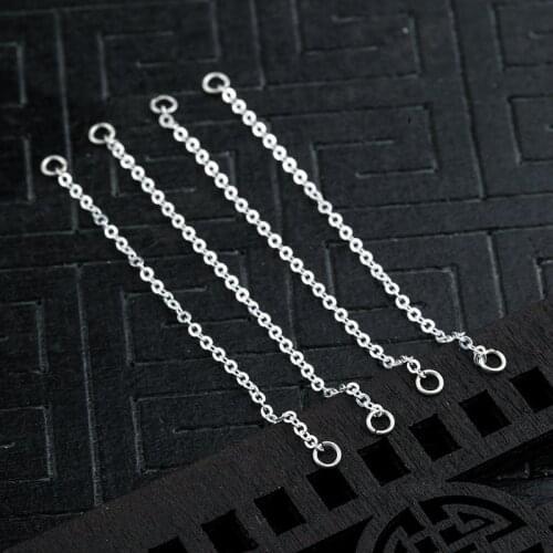 100% 925 Sterling Silver Extension Chains 2 3 4 5 6 7 9 10cm Silver Connector Link Chain DIY Earring Jewelry Making Findings