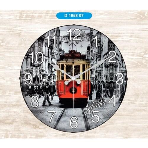 Galaxy D-1958-07 Bombe Mica Glass Wall Clock TAKSIM