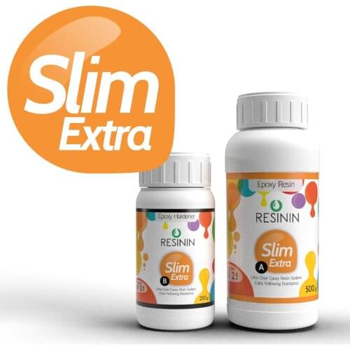 Resinin Slim Extra 750 gr Non-Yellowing Ultra Clear Epoxy Resin-Hardener Kit AB Jewelry Making DIY Crystal Transparent Glue