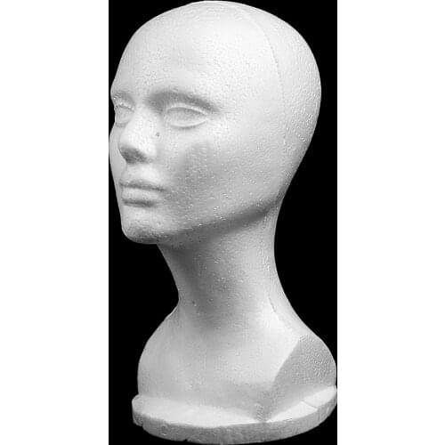 12'' Female Foam Mannequin Manikin Head Model Wig Glasses Store Window Display Stand-White