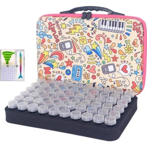 5D DIY Diamond Painting Storage Box Kits 60 Grids with Diamond Paint Accessories Kits Tools for Diamond Embroidery