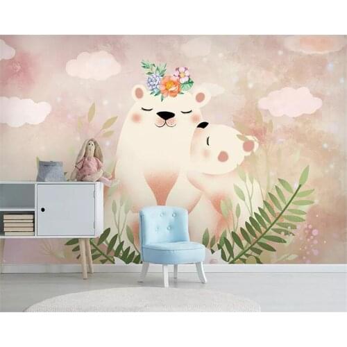 Beibehang Custom mural 3d wallpaper modern HD hand-painted cute bear childrens room mural backdrop wallpaper for walls 3 d
