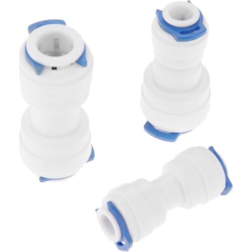 New 5Pcs RO Water System Equal Straight 1/4" 3/8" Hose Connection Coupling Reducing Quick Fitting Reverse Osmosis Connector