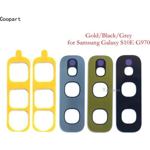 2pcs/lot Coopart New Back Rear Camera lens glass for Samsung Galaxy S10E G970 Gold/Black/Grey with Sticker