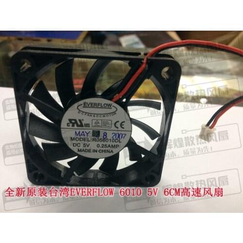 NEW FOR EVERFLOW R056010DL 6010 5V 0.25A 6CM Ultra thin cooling fan