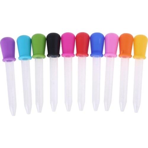 10 Pcs 5ml Silicone Pipette Liquid Food Dropper Plastic Baby Feeding Medicine Dropper Spoon Burette Infant Utensils