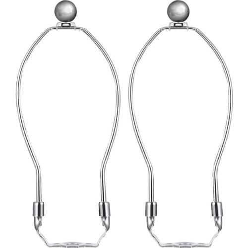 Promotion! 2 Pcs Lamp Harp Set 8 Inch Lamp Harp Holder for Table and Floor Lamps (Chrome Polished)