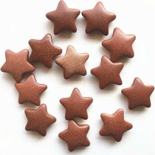 Drop Shipping 1pc 30mm Natural Golden Sandstone Crystal Star Shape Stone Meditation Healing Polished Natural Stones and Crystals