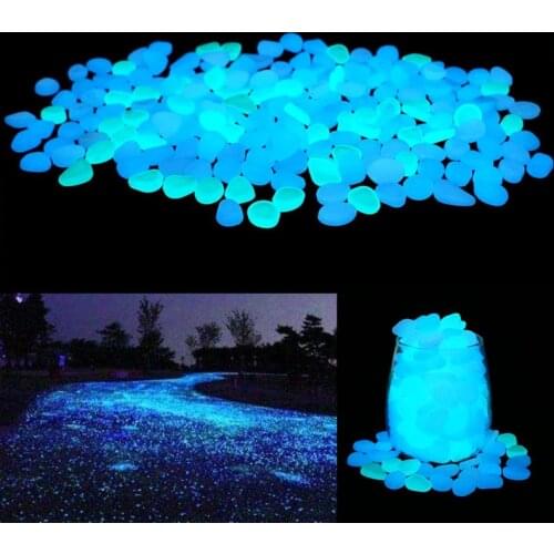 100pcs Luminous Stone Glow In Dark Garden Pebbles Glow Stones for Outdoor Lawn Walkways Home Decoration Fish Tank Aquarium Rocks