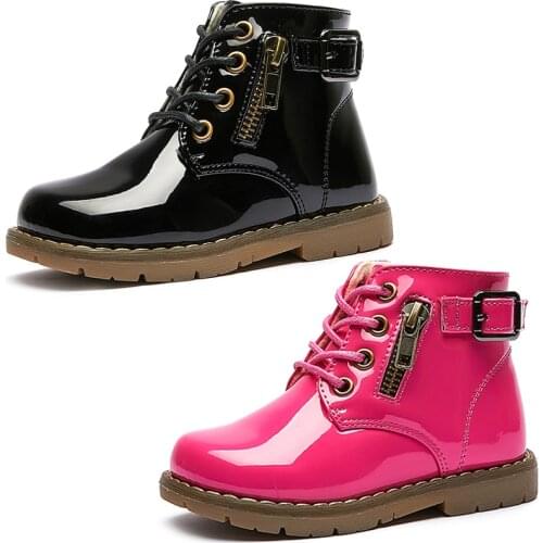 SandQ baby Children Boots Ankle Zipper Boys Black Fashion Buckle Shoes Girls Hot Popular Footwear Kids Chaussure Zapato 2020 New