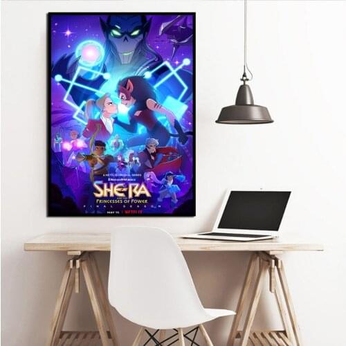 Nordic Wall Art Canvas Painting She-Ra and Princess of Power Anime Poster HD Print Modern Childrens Room Home Decor