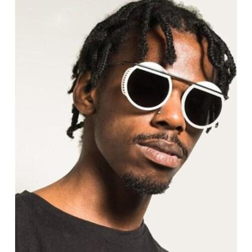 Fashion Round Steampunk Sunglasses Men Outdoor Driving Trip Sun Glasses Women Vintage Eyeglasses Metal Small Frame Goggles UV400