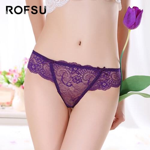 RUOMIWEAR Woman Lace Thong Female Seamless Transparent Panties Underwear G-String Sexy Briefs Lingerie T-back Woman Underwear