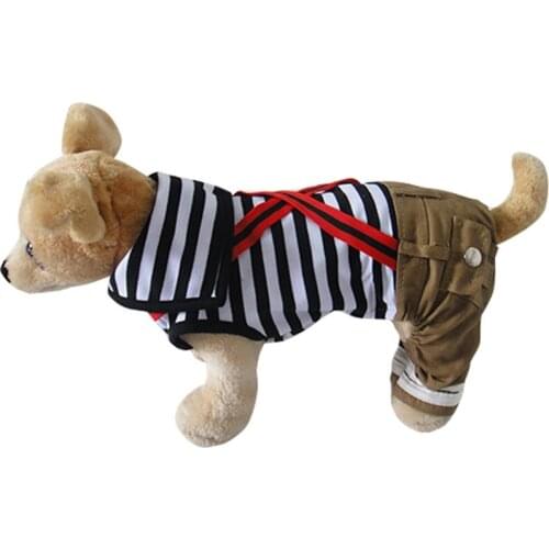 Navy Striped Design Four Legs Pet dogs Coat Free Shiping By CPAM Dogs Clothing