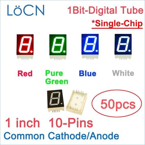 1 inch RED 1 Bit 1" digital tube LED Display GREEN BLUE WHITE 1106AH 1106 Nixie tube 34*24mm Common cathode anode high bright