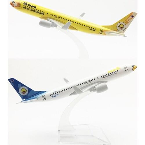 16CM 1/400 Boeing B737 model Aircraft THAILAND NOK AirBird SCALE Alloy airplane toy With landing gear base kid Plane giftDisplay