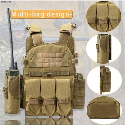 600D Oxford Tactical Vest Painball Airsoft Combat Shooting Hunting Vest Military Army Combat Molle Camouflage Body Armor Vest