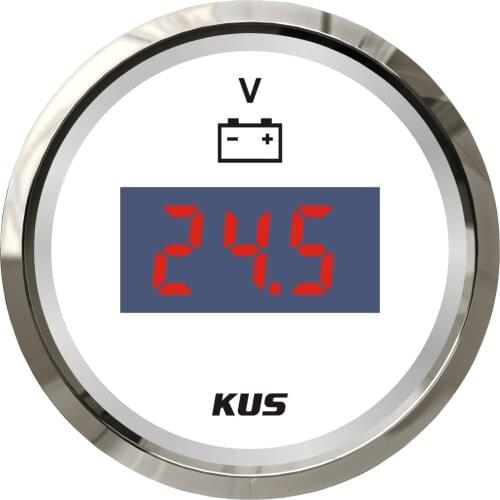 KUS 9-32V Marine Digital LED Voltmeter Gauge Boat Car Battery Voltage Indicator