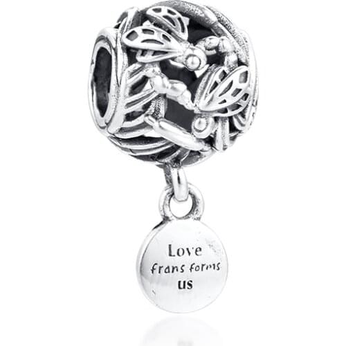 CKK Fit Pandora Bracelets Dragonfly Love Charms Silver 925 Original Beads for Jewelry Making Sterling Silver perles Berloque