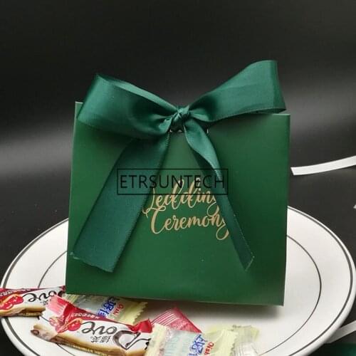 European Candy Box Foiling Paper Ribbon Chocolate Sweet Packing Bag Wedding Bithday Party Favor and Gift 500pcs