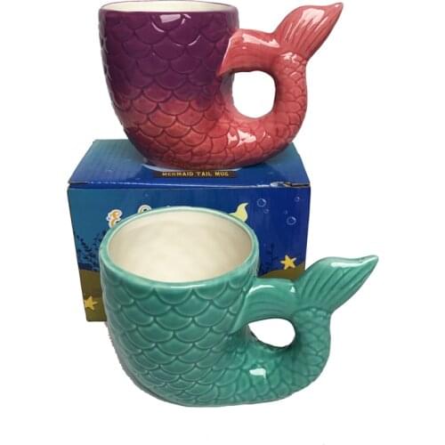Mermaid Tail Purple Mug Creative Ceramic Cup Girl Heart Office Water Cup Coffee Cup Art Coffee Cup Water Cup