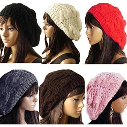 Hot Sell New Fashion Winter Hats For Women Solid Crochet Wool Hats Wholesale