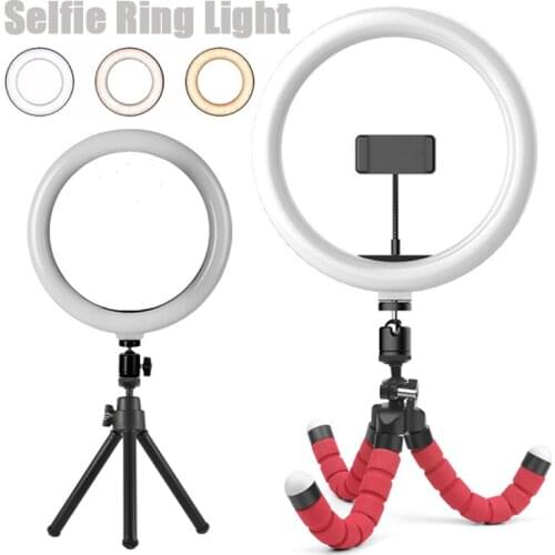 12" LED Selfie Ring Light Dimmable Photography Round Ringlight Lamp With 16/20cm Tripod For TikTok YouTube Smartphone Video Live