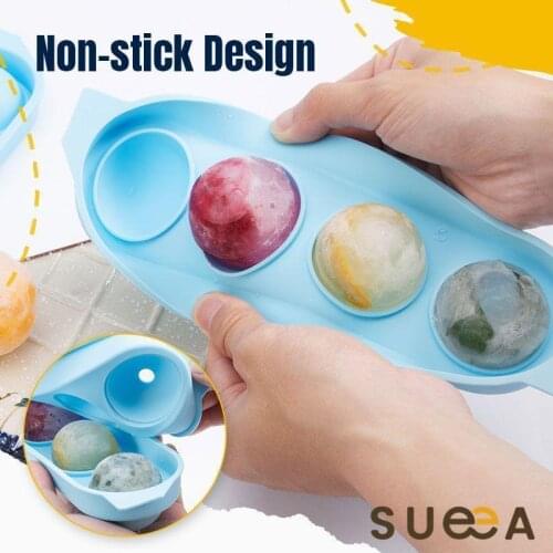 Sueea Round Ball Ice Cube Mold DIY Ice Cream Maker Silicone Ice Mould Whiskey Ice Tray for Bar Tool Kitchen Gadget Accessories