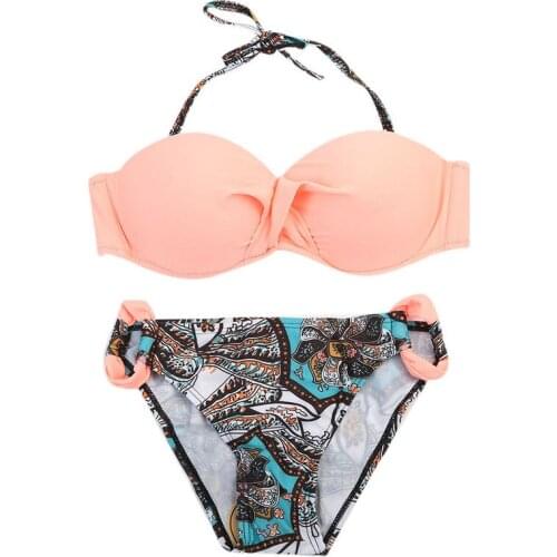 Sexy Swimwear Women 2019 New Print Bikini Set High Waist Leotard Swimsuit Beachwear push up monokini Bra Bathing