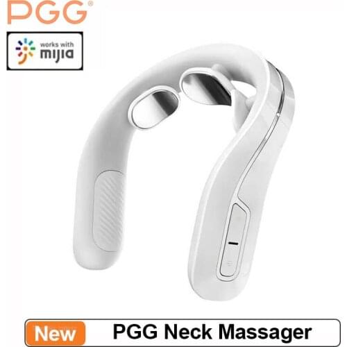 PGG Neck Massager 5 Modes 15 Gears Adjustable Strength 42 °C Constant Temperature TENS Low Frequency Pulse Work With Mijia APP