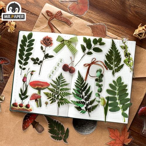 JIUMO 10 Pcs/pack Flower Series Floral Decals Retro Travel Plant Creative Stickers Bullet Journal Deco Stationery Stickers