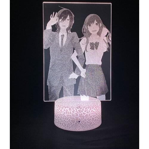 Japanese Anime Horimiya 3D Picture NightLight Lamp Bedroom Bedside Lamp Anime Fans Around Room Decoration Teenager Birthday Gift